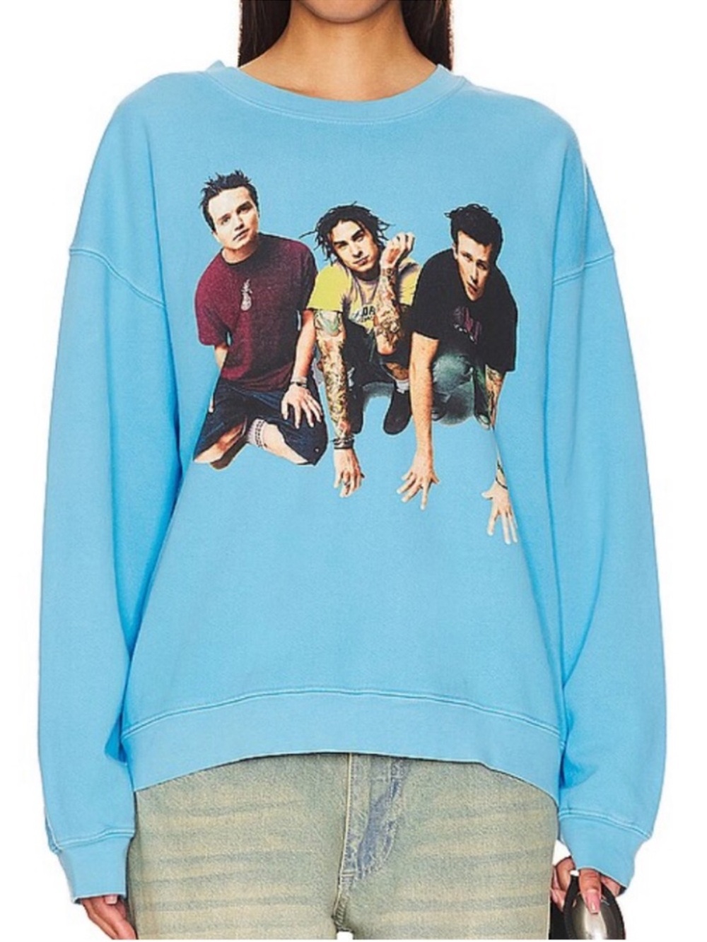 Daydreamer Oversized Bright Blue Blink 182 Sweatshirt